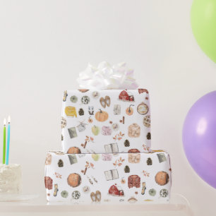 Cozy Fall Sweaters Barn Pumpkin Autumn Wrapping Paper