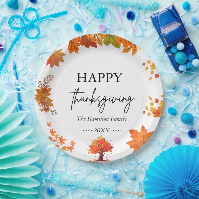 Cozy Fall Thanksgiving Dinner Party Paper Plate (Party)