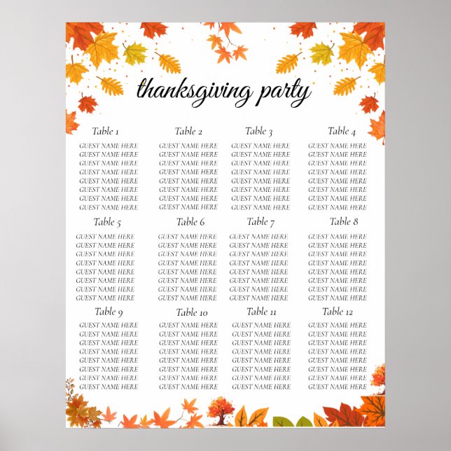 Cozy Fall Thanksgiving Dinner Party Poster (Front)