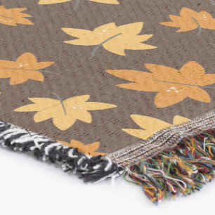 Cozy Fall Vibe" Maple Leaf Throw Blanket