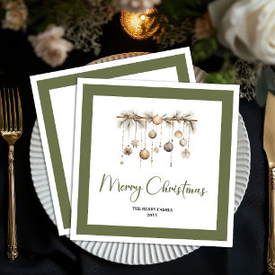 Cozy Farmhouse Christmas Balls Family Napkins