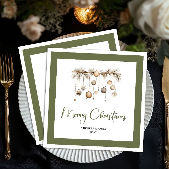 Cozy Farmhouse Christmas Balls Family Napkins (Cozy Farmhouse Christmas Balls Family Napkins)