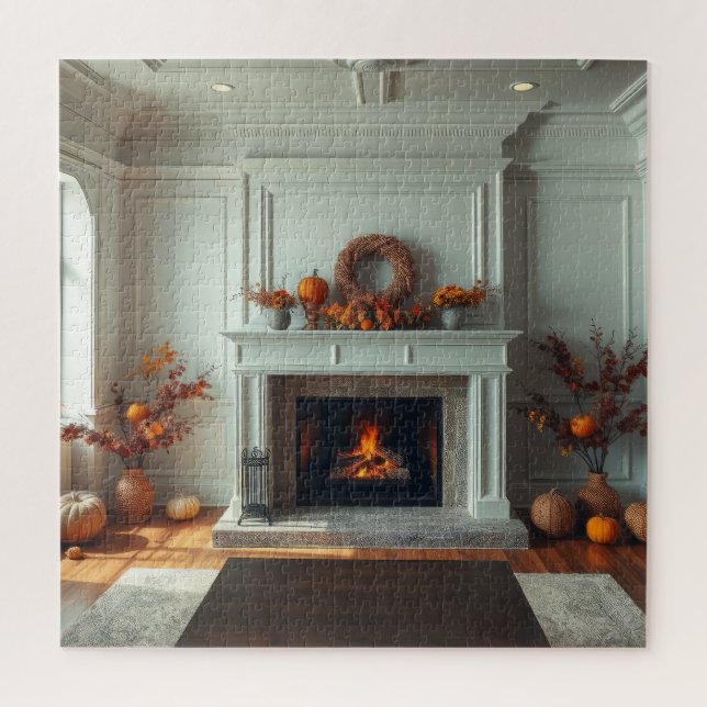 Cozy fireplace jigsaw puzzle (Vertical)
