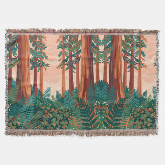 Cozy Forest Blanket – Redwood Teal Copper Design