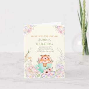 Cozy Fox Forest Magical Floral Birthday Invitation