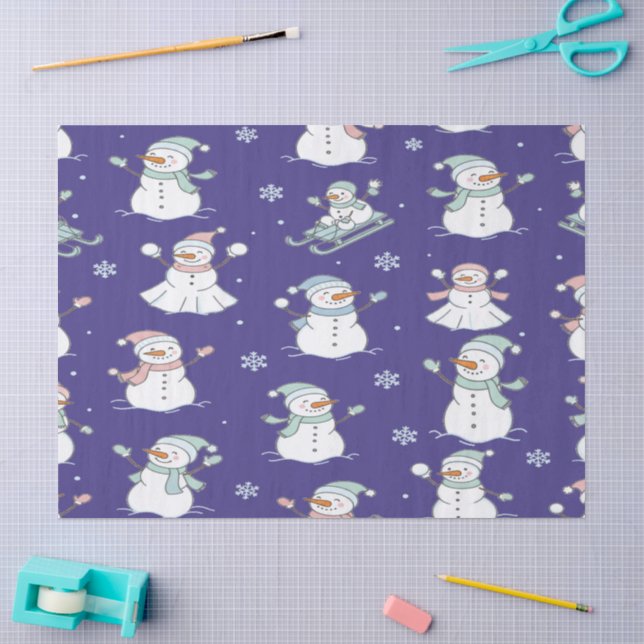 Cozy Frosted Snowman Winter Tissue Paper (Craft)