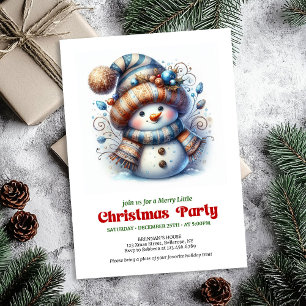 Cozy funny snowman holiday invite festive digital
