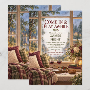 Cozy Game Night Gathering with Friends Invitation