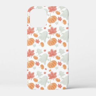 Cozy Ghosts & Pumpkins Autumn Pattern iPhone 12 Mini Case