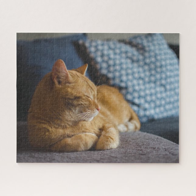 Cozy Ginger Cat Jigsaw Puzzle (Horizontal)