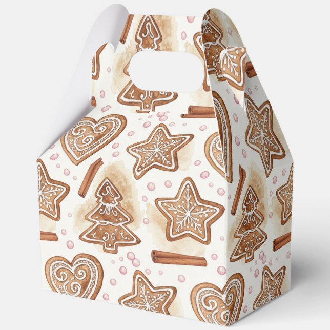 Cozy Gingerbread Cookie Seamless Pattern Favour Box (Front)