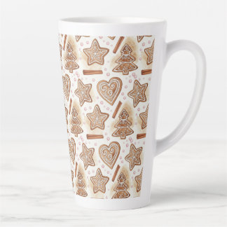Cozy Gingerbread Cookie Seamless Pattern Latte Mug