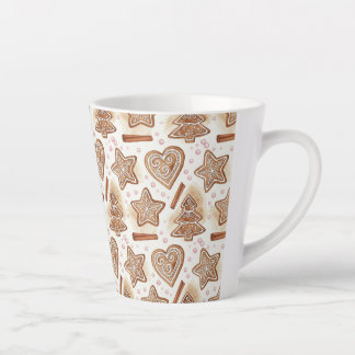 Cozy Gingerbread Cookie Seamless Pattern Latte Mug
