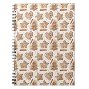 Cozy Gingerbread Cookie Seamless Pattern Notebook