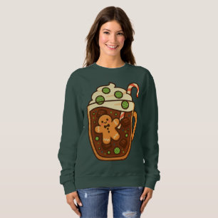 Cozy Gingerbread Hot Chocolate Sticker Sweatshirt