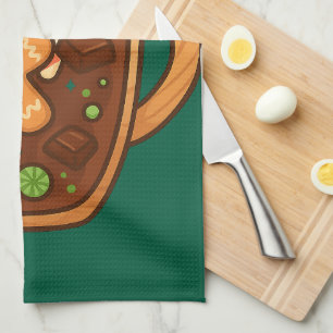 Cozy Gingerbread Hot Chocolate Sticker Tea Towel