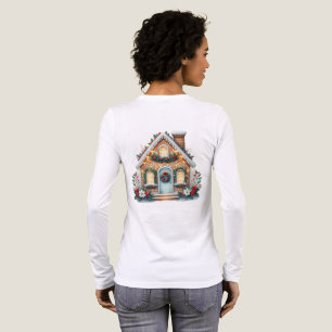 Cozy Gingerbread House Holiday Illustration Back Tri-Blend Shirt
