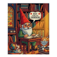 Cozy gnome doing his gnomework