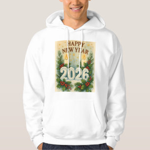 cozy happy new year 2026 winter hoodie