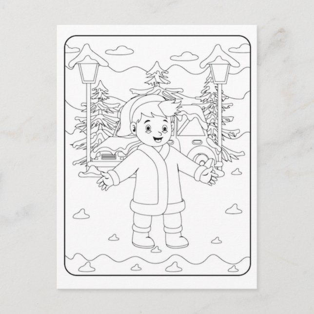 Cozy Holiday Wallpaper for Winter Magic Nights Postcard (Front)