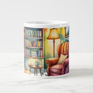 Cozy Home Reading Bouteilles — Framed Wall  Large Coffee Mug