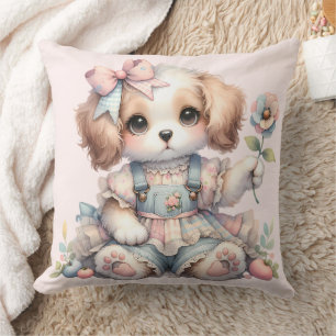 Cozy Kawaii Cottagecore Farmcore Puppy Style Cushion