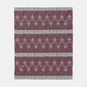 Cozy Knitted Pattern Throw Blanket in Burgundy