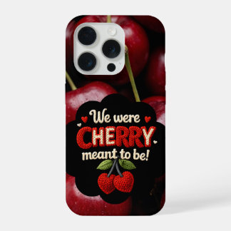 Cozy knitted-style typography and adorable cherry  iPhone 15 pro case