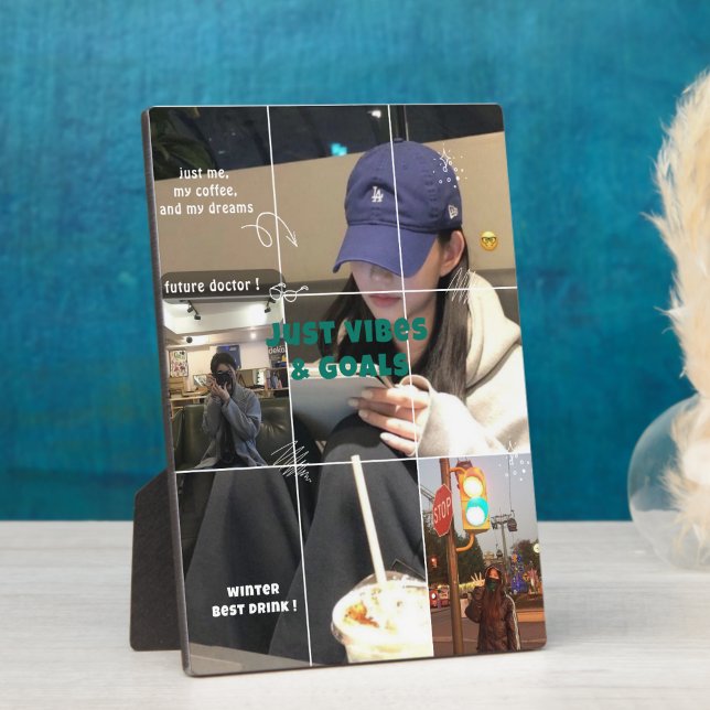 Cozy Korean Winter Aesthetic Collage Photo Plaque (Creator Uploaded)