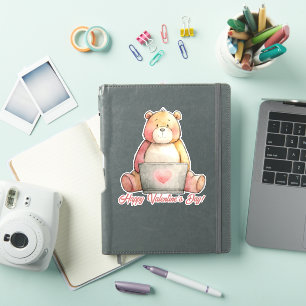 Cozy Laptop Bear Valentines Design
