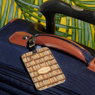 Cozy Library Bookshelf Luggage Tag