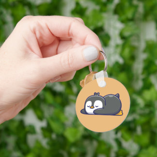 Cozy Little Penguin Nap Key Ring