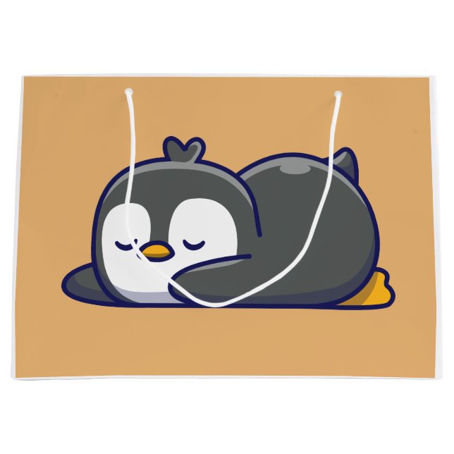 Cozy Little Penguin Nap Large Gift Bag (Front)