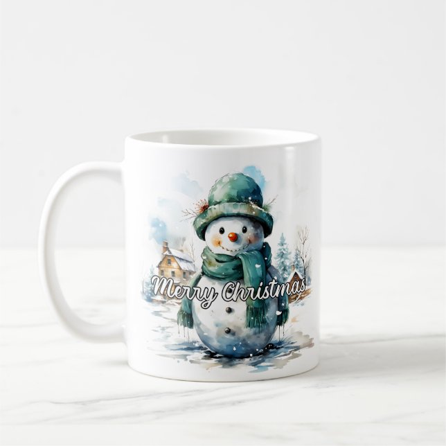 Cozy Little Winter Snowman Coffee Mug (Left)