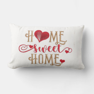Cozy Love:Home Design Embroidery Heart  Lumbar Cushion
