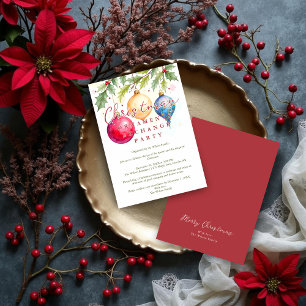 Cozy Luminous Christmas Ornament Exchange Party  Invitation