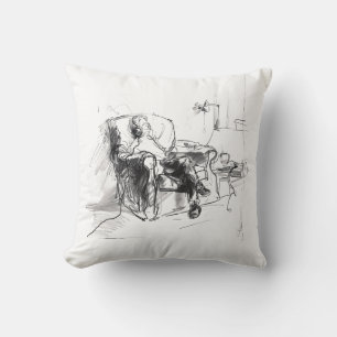 Cozy Music Moment – Vintage Sketch of Relaxation Cushion