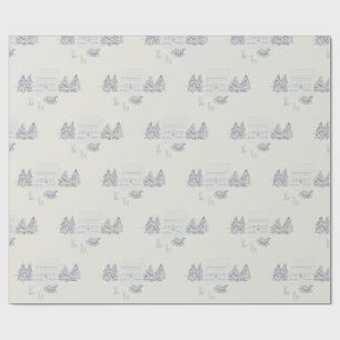 Cozy New England Christmas Home (Small Scale) Wrapping Paper