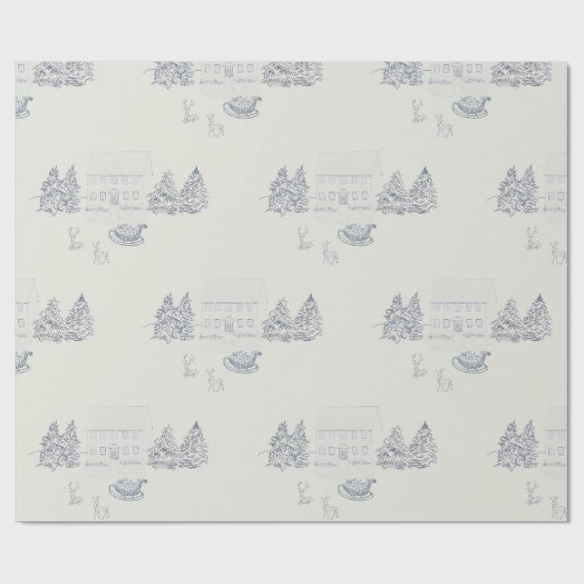 Cozy New England Christmas Home Wrapping Paper (Flat)