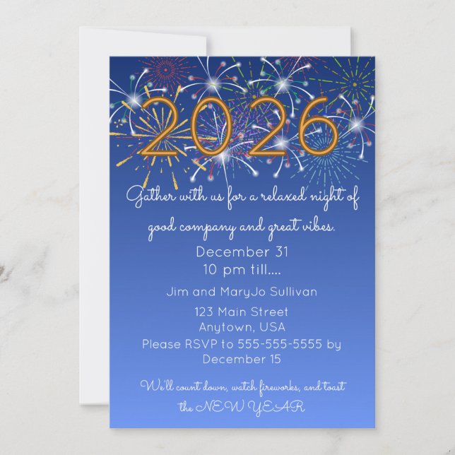 Cozy New Years Gathering Invitation (Front)