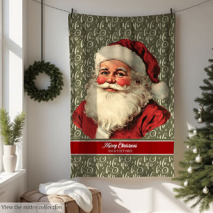 Cozy Old Fashioned Santa Throw Blanket