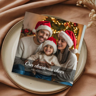 Cozy Our Christmas Cheer Family Photo holiday Card
