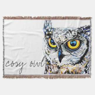 Cozy owl throw blanket