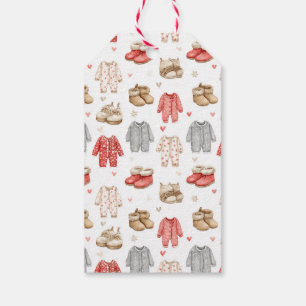Cozy Pajamas Boho Babyshower Pattern Gift Tags