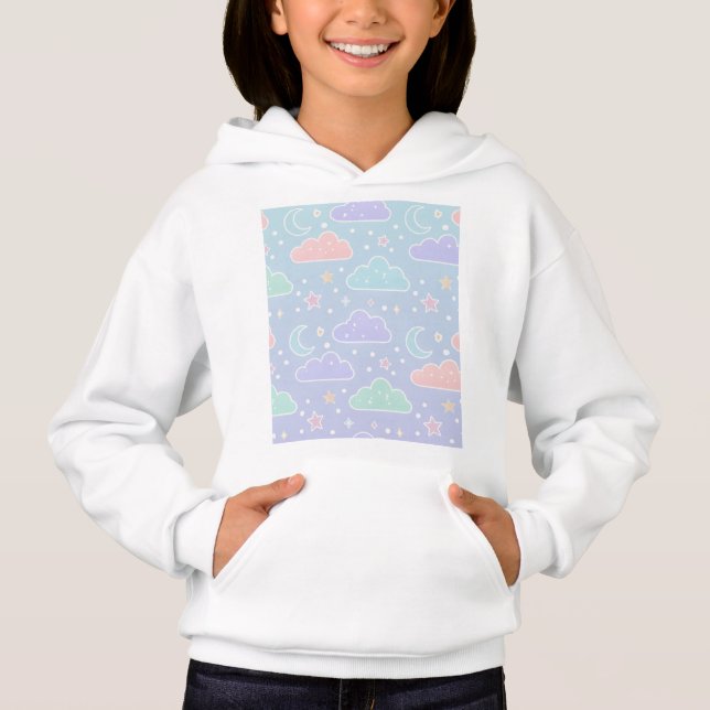 Cozy Pastel Cloud Aesthetic Hoodie (Front)
