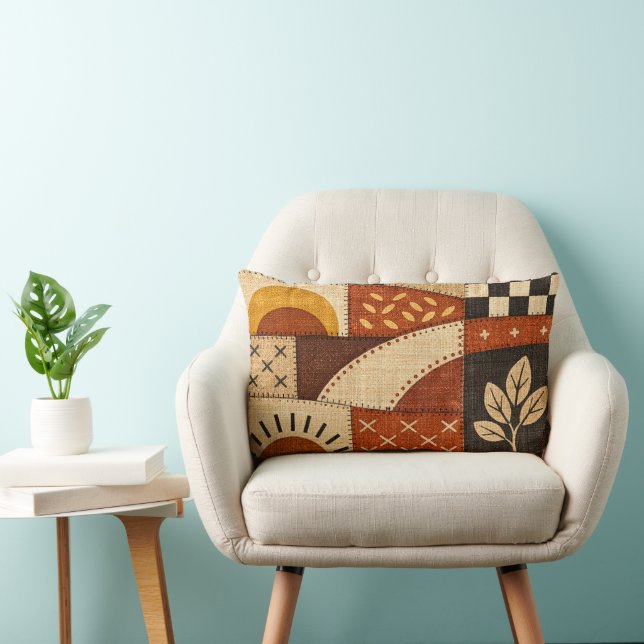 Cozy Patchwork Modern Lumbar Cushion (Chair)