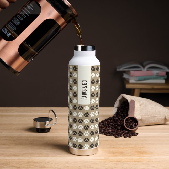 Cozy Paws Collection Water Bottle (Coffee (Rotated))