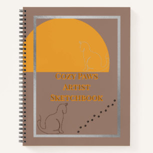 Cozy Paws Spiral Artist Sketch Hardcover Notebook