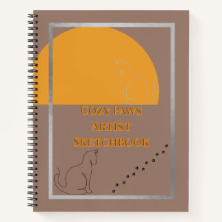 Cozy Paws Spiral Artist Sketch Hardcover Notebook