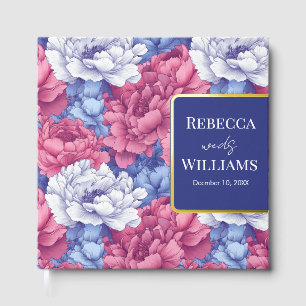 Cozy Peonies Garden Lakeside Wedding Guest Book